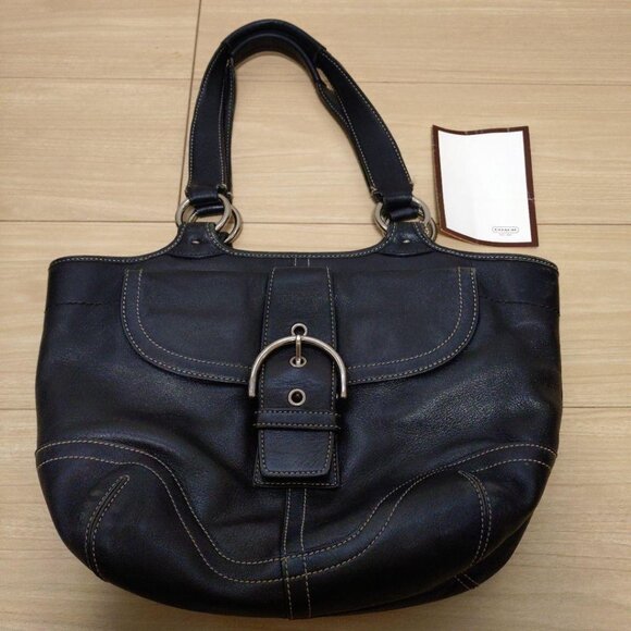 COACH Soho leather shoulder bag in black - Picture 1 of 8